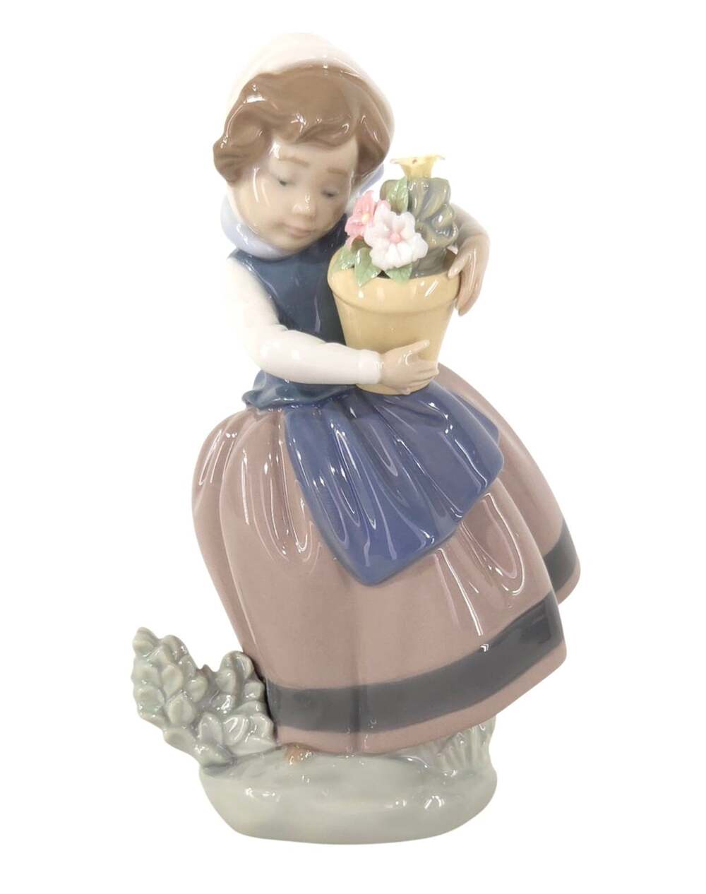 Vtg 80s Lladro 5222 Pretty Pickings Girl Flower Basket Porcelain Figurine $295